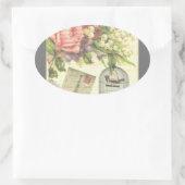 フランスのシックなヴィンテージパリステッカー 楕円形シール (バッグ)