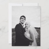 フランスのシックミニマルブラック&ホワイト結婚の写真 サンキューカード (裏面)
