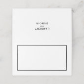 フランスのシックミニマルブラック&ホワイト結婚ズ プレイスカード (外部開封)