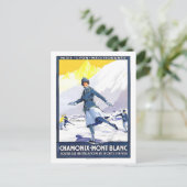 フランスのシャモニーのヴィンテージ旅行ポスター ポストカード (スタンド正面)