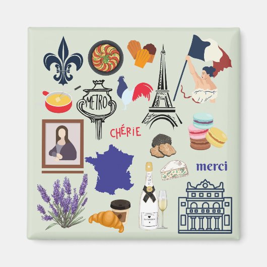 フランスのシンボル マグネット (正面)