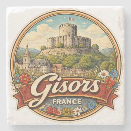 フランスのジゾール ストーンコースター (正面)