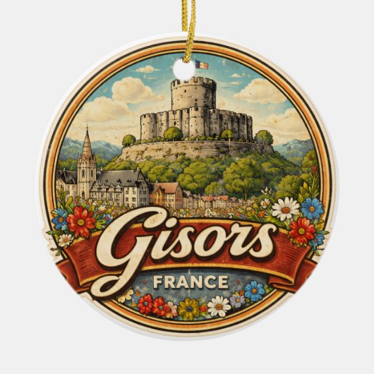 フランスのジゾール セラミックオーナメント (正面)