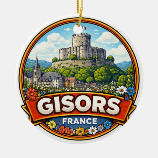 フランスのジゾール セラミックオーナメント (正面)