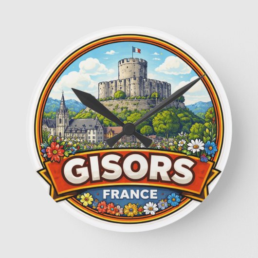 フランスのジゾール ラウンド壁時計 (正面)