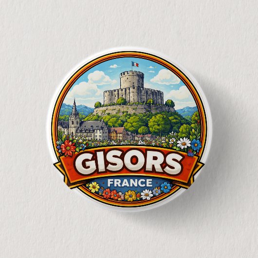 フランスのジゾール 缶バッジ (正面)
