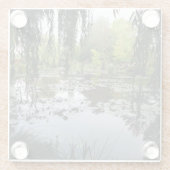 フランスのジヴェルニーにあるモネのユリ池 ガラスコースター (裏面)