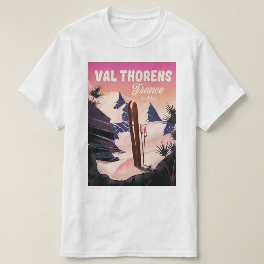 フランスのスキーポスター、Val Thorens氏 Tシャツ (デザイン正面)