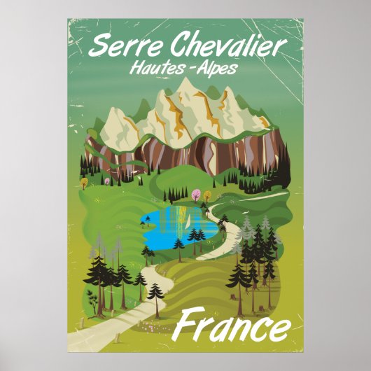 フランスのスキー旅行ポスター、Serre Chevalier ポスター (正面)