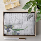 フランスのスクリプトヴィンテージ忘れMe Not Birdはがき 薄葉紙 (ギフト)