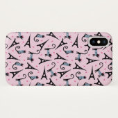 フランスのスタイルの衣装を着たエッフェルタワー柄の猫 Case-Mate iPhoneケース (裏面(横))