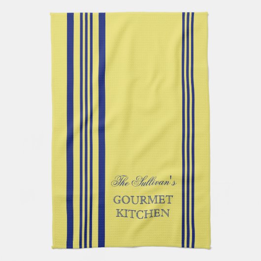 フランスのスタイルストライプキッパーソナライズされたチンタオル キッチンタオル (縦)