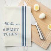 フランスのスタイルストライプキッパーソナライズされたチンタオル キッチンタオル (四つ折り)