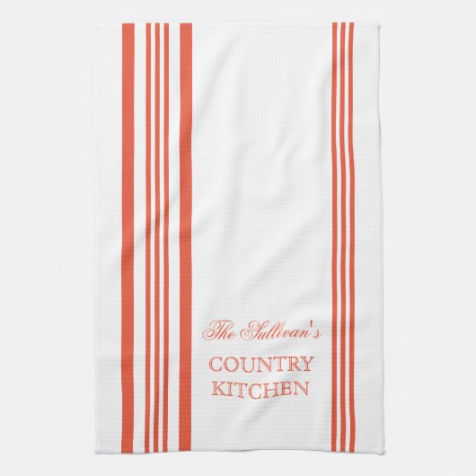 フランスのスタイルストライプキッパーソナライズされたチンタオル キッチンタオル (縦)