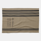 フランスのスタイルストライプバープパーソナライズされたキッチン キッチンタオル (横)