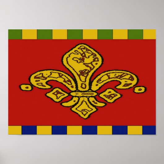 フランスのスタイル(紋章の)フラ・ダ・リ ポスター (正面)