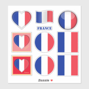 フランスのステッカー & フランス国旗、ハート / スポーツ シール