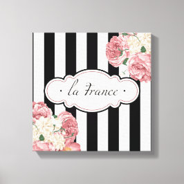 フランスのストライプバラ キャンバスプリント