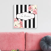 フランスのストライプバラ キャンバスプリント (インサイチュ (リビング))
