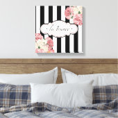 フランスのストライプバラ キャンバスプリント (インサイチュ (寝室))