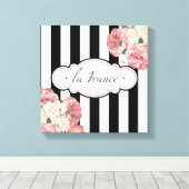 フランスのストライプバラ キャンバスプリント (インサイチュ (ウッドフロア))