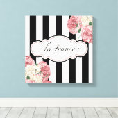 フランスのストライプバラ キャンバスプリント (インサイチュ (ウッドフロア))