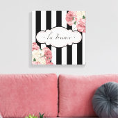 フランスのストライプバラ キャンバスプリント (インサイチュ (リビング))