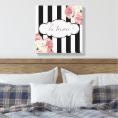 フランスのストライプバラ キャンバスプリント (インサイチュ (寝室))