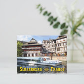 フランスのストラスブールのイル川のクルージング ポストカード (スタンド正面)