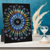 フランスのストラスブールのステンドグラスバラ窓 フォトプラーク (側面)