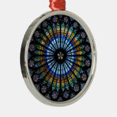 フランスのストラスブールのステンドグラスバラ窓 メタルオーナメント (右)