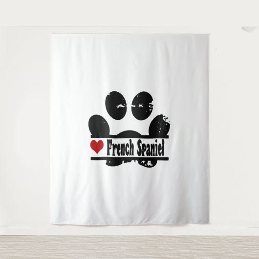 フランスのスパニエル犬ドッグポープリント タペストリー (正面)