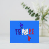 フランスのスピードスケートで滑るスケーターのアイスリンクのギフト ポストカード (スタンド正面)