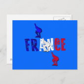 フランスのスピードスケートで滑るスケーターのアイスリンクのギフト ポストカード (正面/裏面)