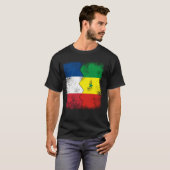 フランスのセネガル国旗の半分セネガルのルーツフランスの Tシャツ (正面フル)