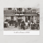 フランスのセピア葉書のカフェ ポストカード (正面)