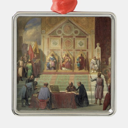 フランスのセントルイス王 メタルオーナメント (正面)