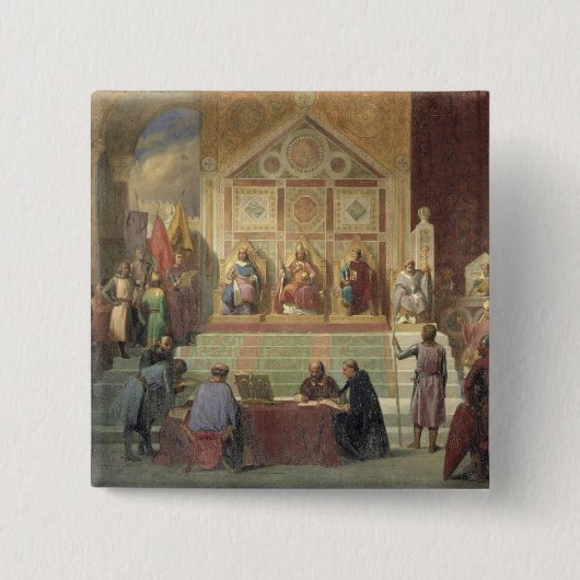 フランスのセントルイス王 缶バッジ (正面)