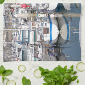 フランスのセントヴァーストラフーグ港 キッチンタオル (折り畳み)