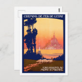 フランスのセント・ミシェルへの遠足、ヴィンテージ旅行 ポストカード (正面/裏面)