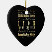 フランスのタイポグラフィの芸術のライオン都市 セラミックオーナメント (右)