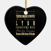 フランスのタイポグラフィの芸術のライオン都市 セラミックオーナメント (正面)