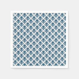 フランスのタペストリー ブルーとホワイト ウェディング スタンダードカクテルナプキン