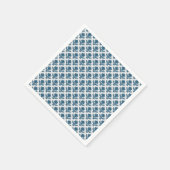 フランスのタペストリー ブルーとホワイト ウェディング スタンダードカクテルナプキン (角)