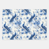 フランスのチノワセリーピーコックの水色 ラッピングペーパーシート (正面3)