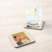 フランスのチョコレートと紅茶会社、アール・ヌーヴォー コースター (右側)