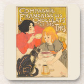 フランスのチョコレートと紅茶会社、アール・ヌーヴォー コースター (正面)