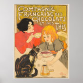 フランスのチョコレートと紅茶会社、アール・ヌーヴォー ポスター (正面)