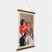 フランスのチョコレートパーティー Steinlen アート 吊り下げ型タペストリー (傾斜あり)