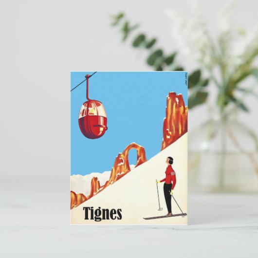 フランスのティニュスでスキー場を提供 ポストカード (スタンド正面)
